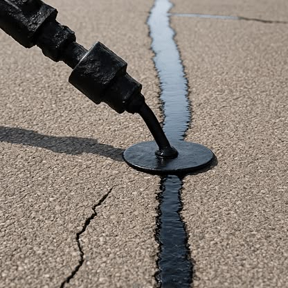 Crack Sealing Application — Asphalt Pavement